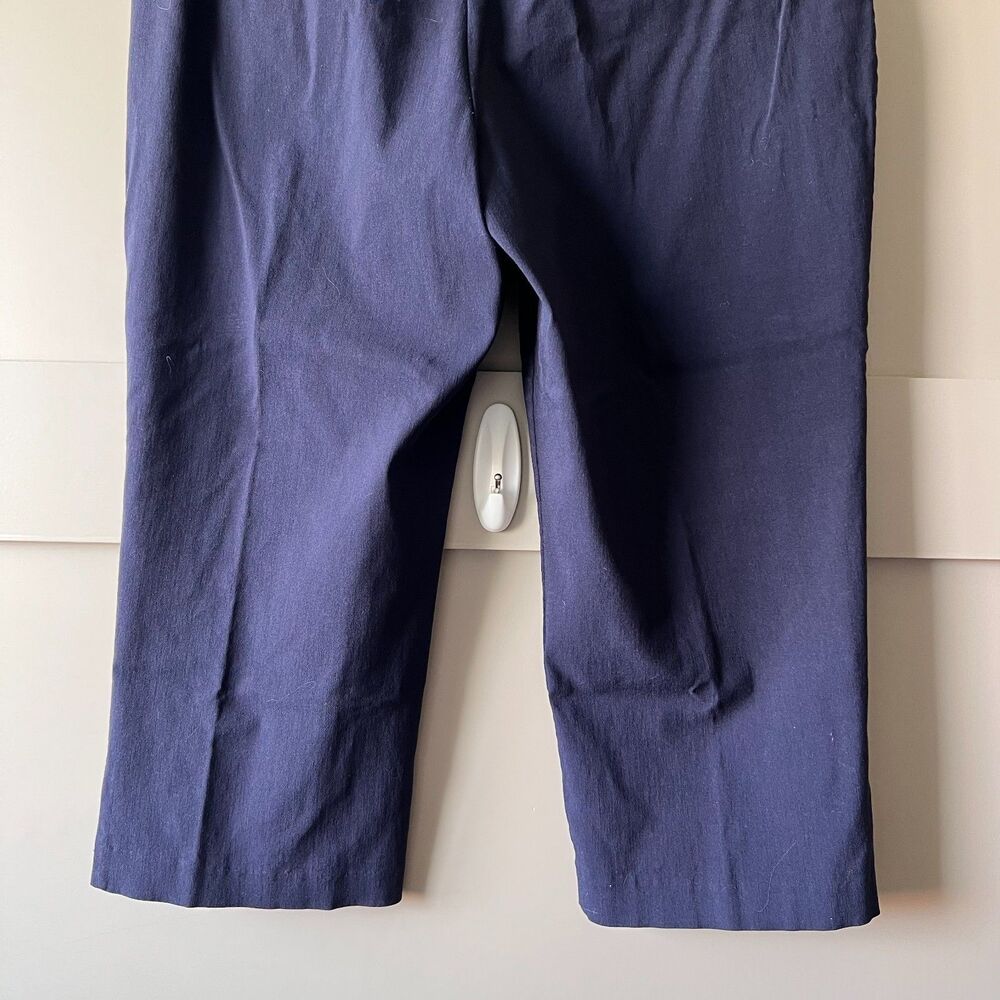 Briggs Pants Womens 12P Navy Blue‎ Stretch Pull On Capri Rayon Comfort Pocket - Picture 9 of 16